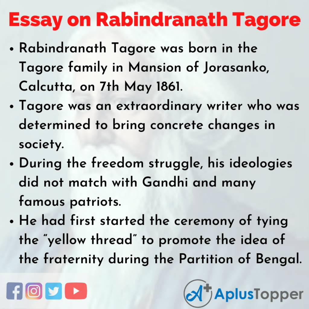 Essay On Rabindranath Tagore Essay On My Favourite Poet Rabindranath Tagore in English for