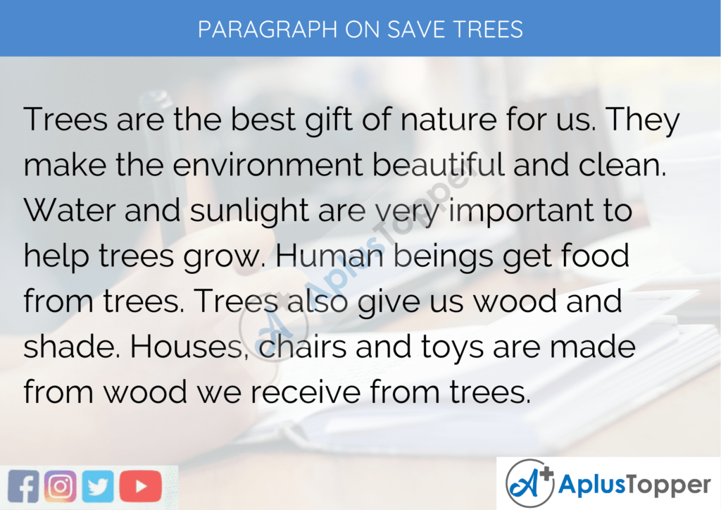 Paragraph on Save Trees 100, 150, 200, 250 to 300 Words for Kids