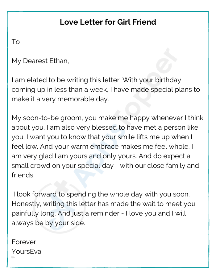Love Letter | How To Write Love Letter?, Samples, Examples - CBSE Library