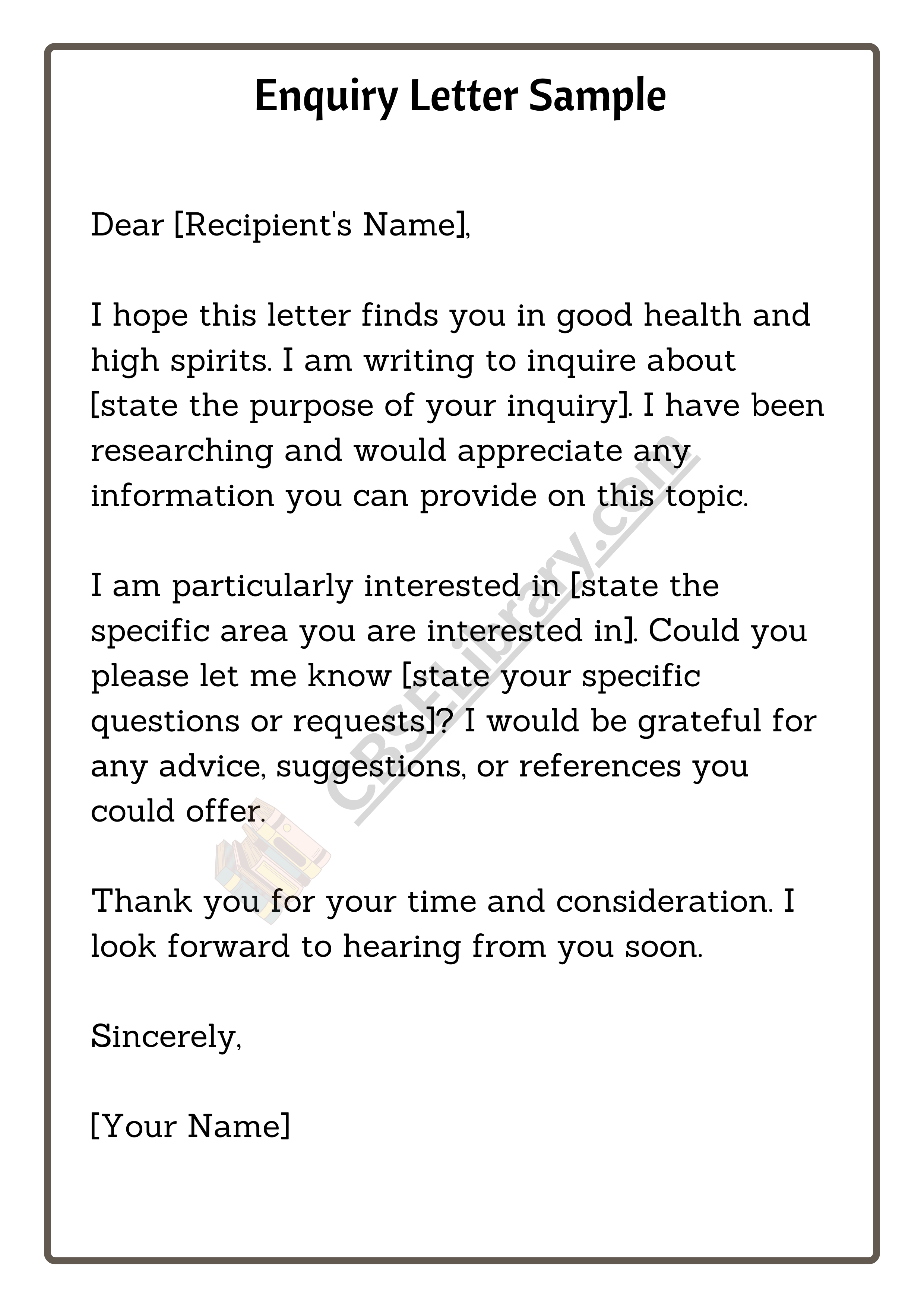 Enquiry Letter Format, Sample and How To Write An Enquiry Letter
