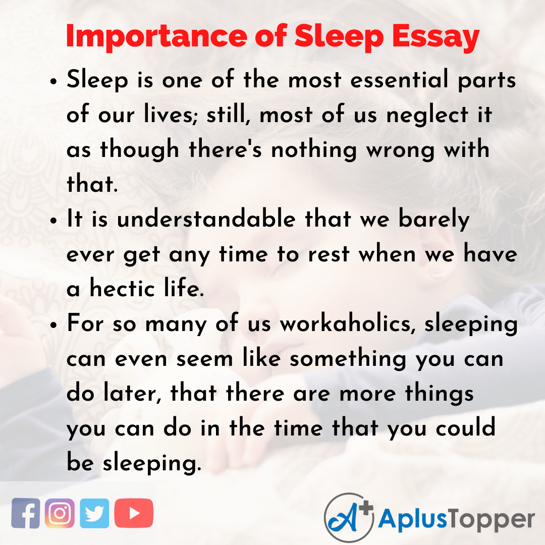 Importance of Sleep Essay Essay on Importance of Sleep for Students