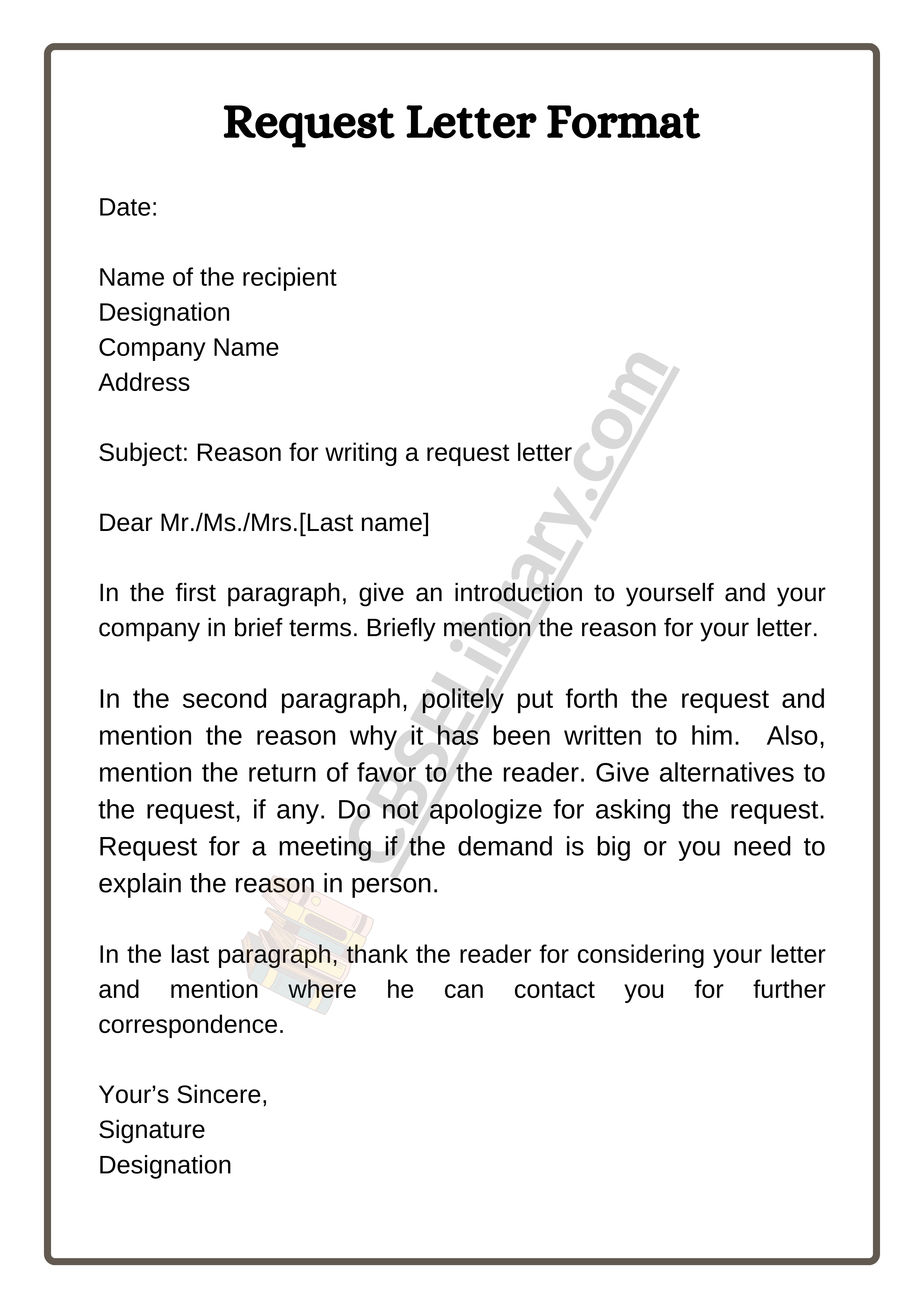 Request Letter Format, Template and Samples Request Letter for
