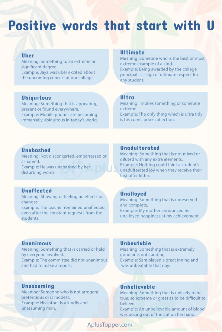 Positive Words That Start With U List of Positive Words Starting With