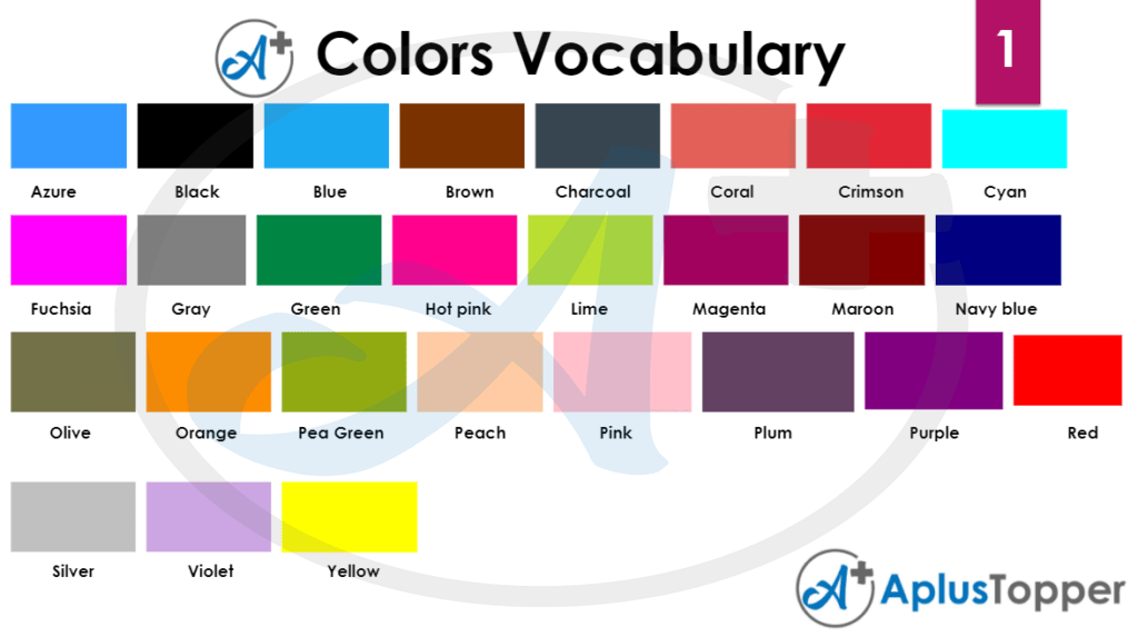 Shapes and Colors Vocabulary | Name List of Colors and Shapes in