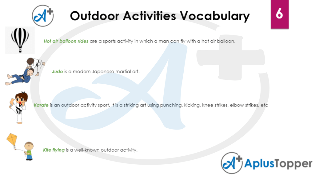 Outdoor Games Activities Vocabulary List of Outdoor Activities in