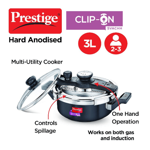 Clip On HA Svachh Pressure Kadai 3.5 L with Glass lid CBS Kitchenware