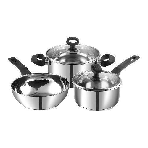 Vinod Stainless Steel Trento Cookware Set 3 Pc (Induction Friendly