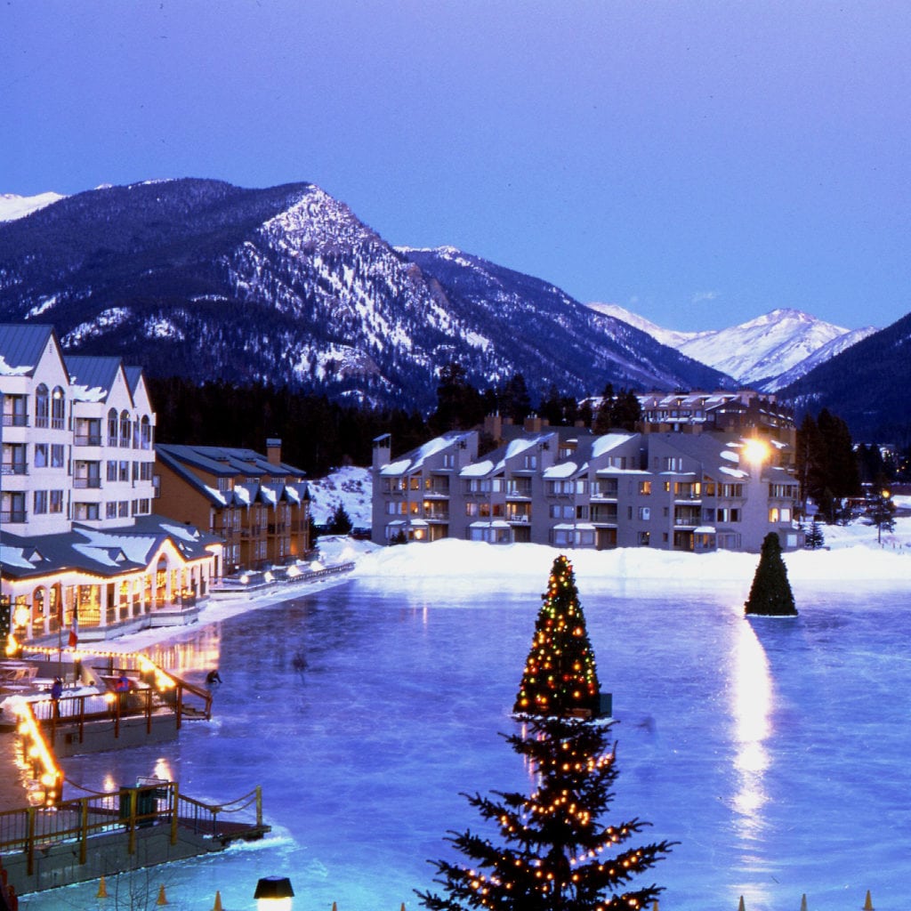 Ice Skating Rink at Lakeside Village in Keystone CBST Adventures