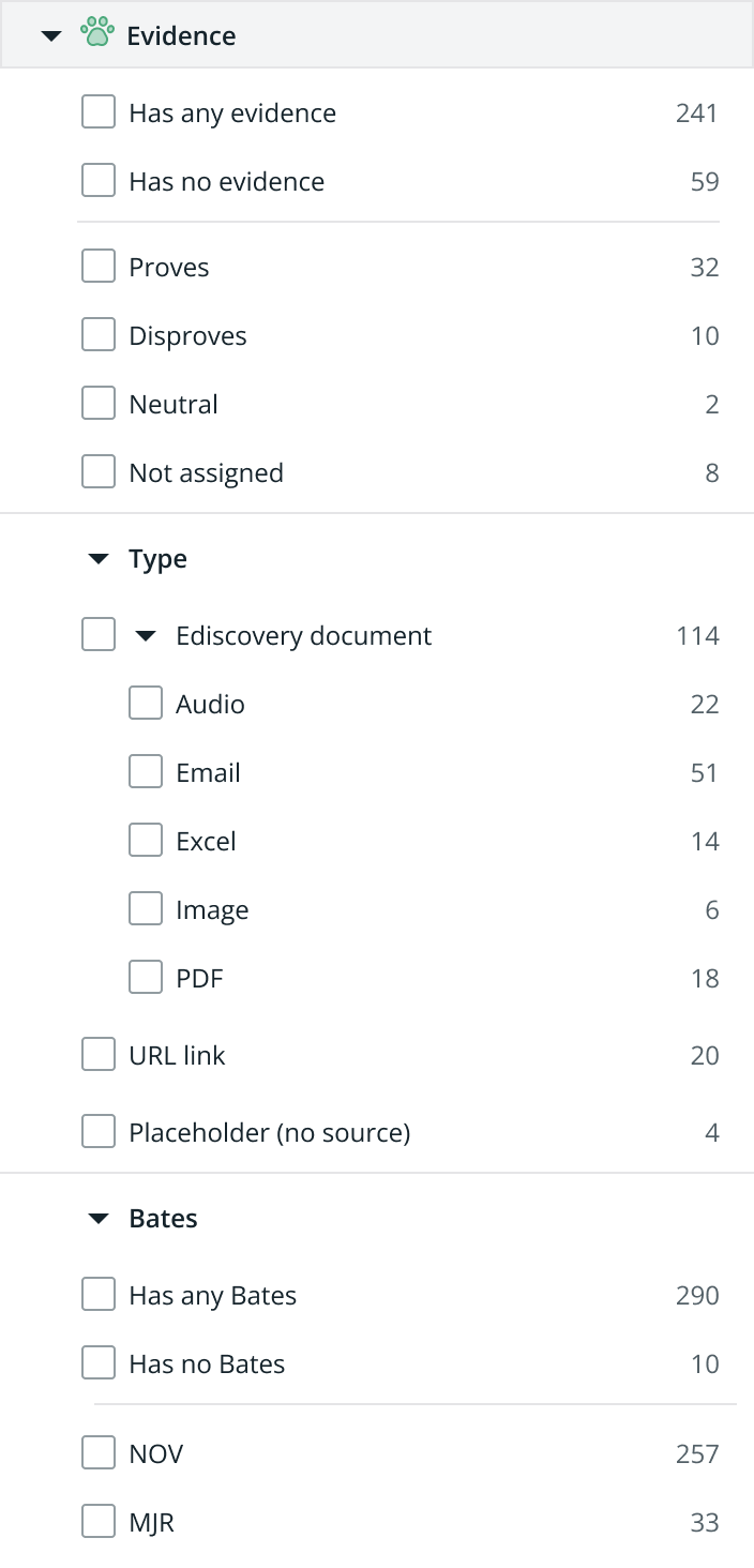 Search and view Ediscovery evidence on Case Builder timeline Case Builder