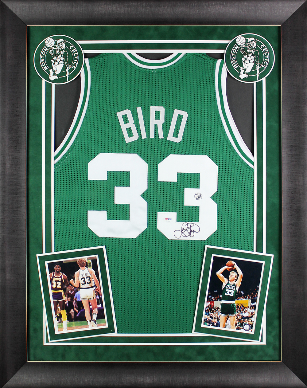 Charity Benefits Unlimited Larry Bird signed jersey framed Charity