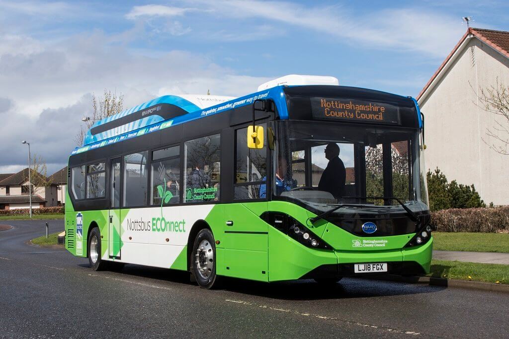 BYD ADL 10.8m electric buses delivered to Nottinghamshire County