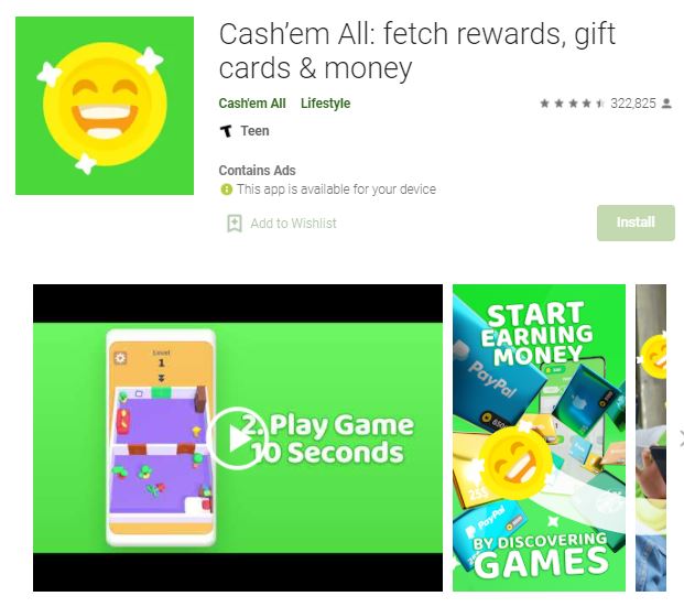 Cash'em all / Avis application pour gagner de l’argent en jouant