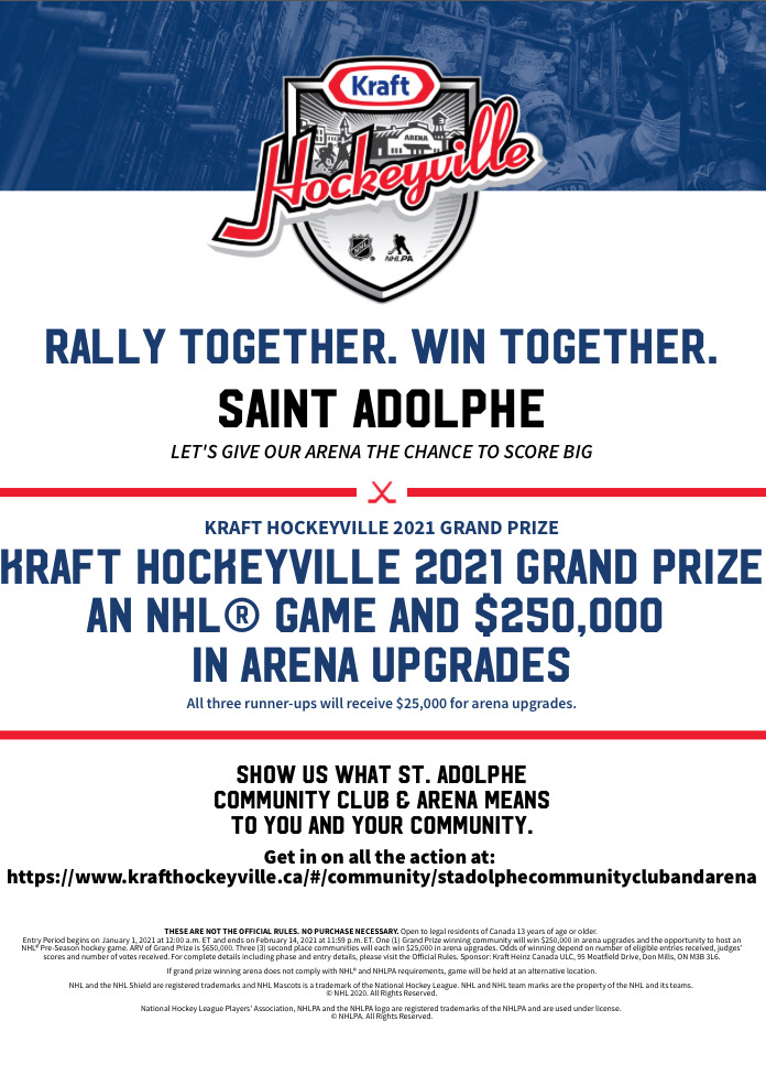 Nominate our St Adolphe Community Club! St Adolphe Community Centre