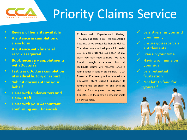 CCA Financial Planners CCA Priority Claims Service