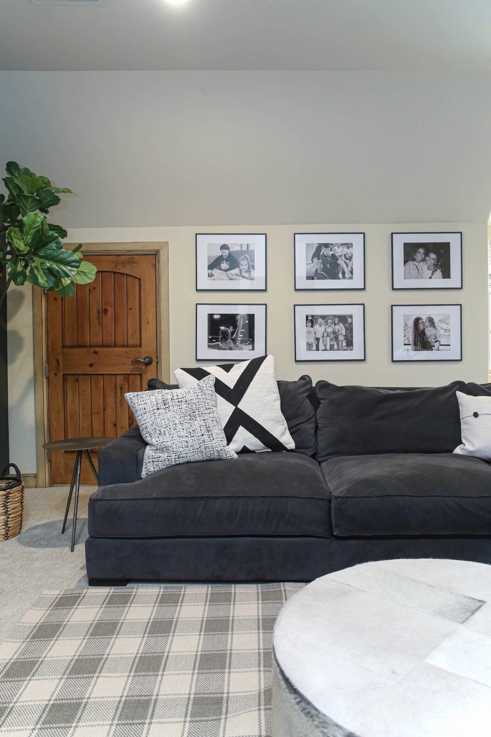 game room sofa CC & Mike