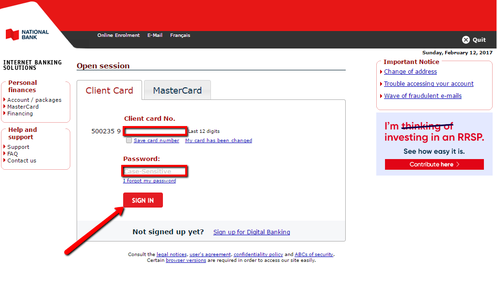 National Bank of Canada Online Banking Login CC Bank