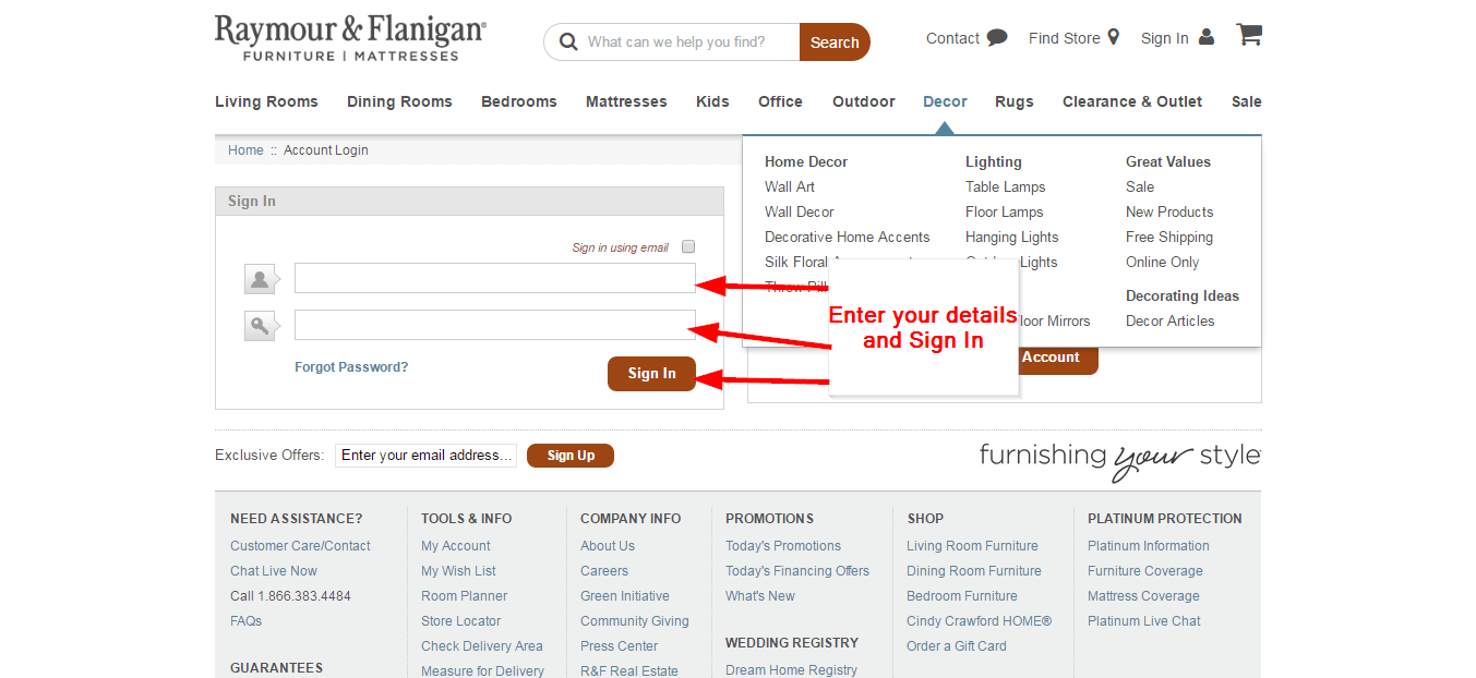 Raymour and Flanigan Credit Card Online Login CC Bank