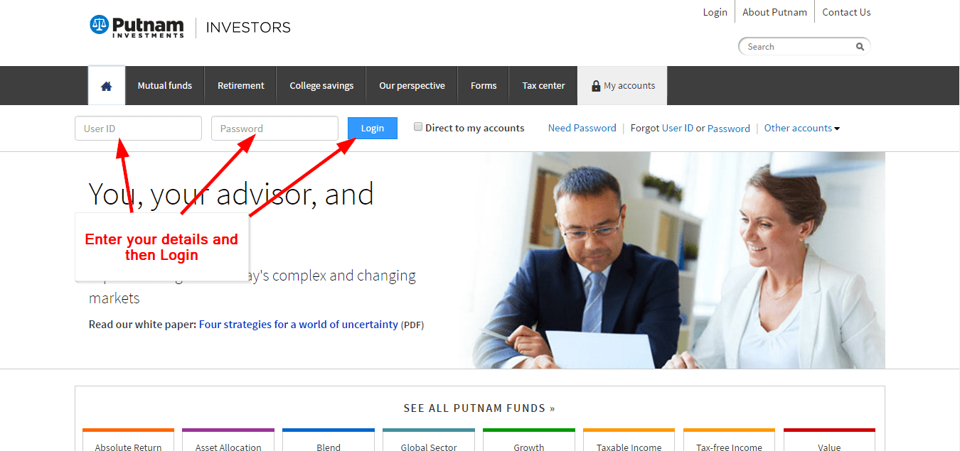 Putnam Investments Account Online Login CC Bank