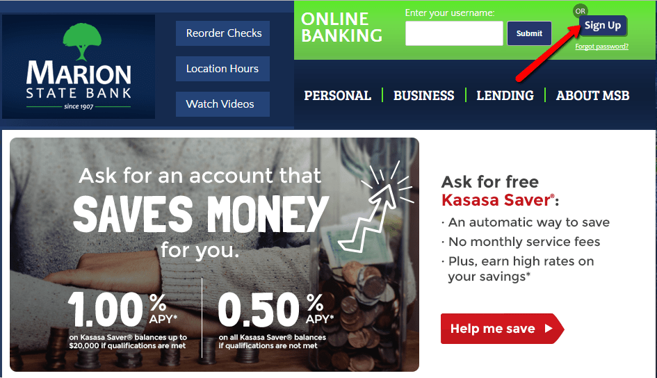Marion State Bank Online Banking Login CC Bank