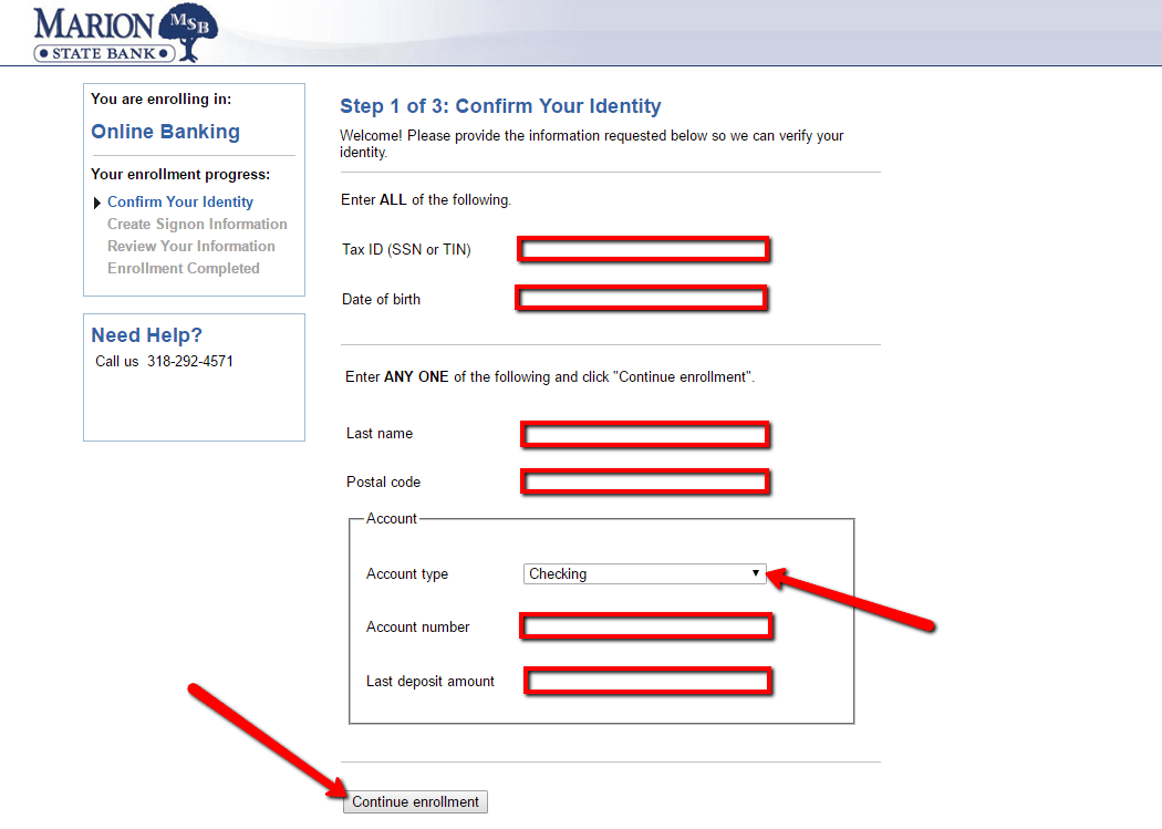 Marion State Bank Online Banking Login CC Bank