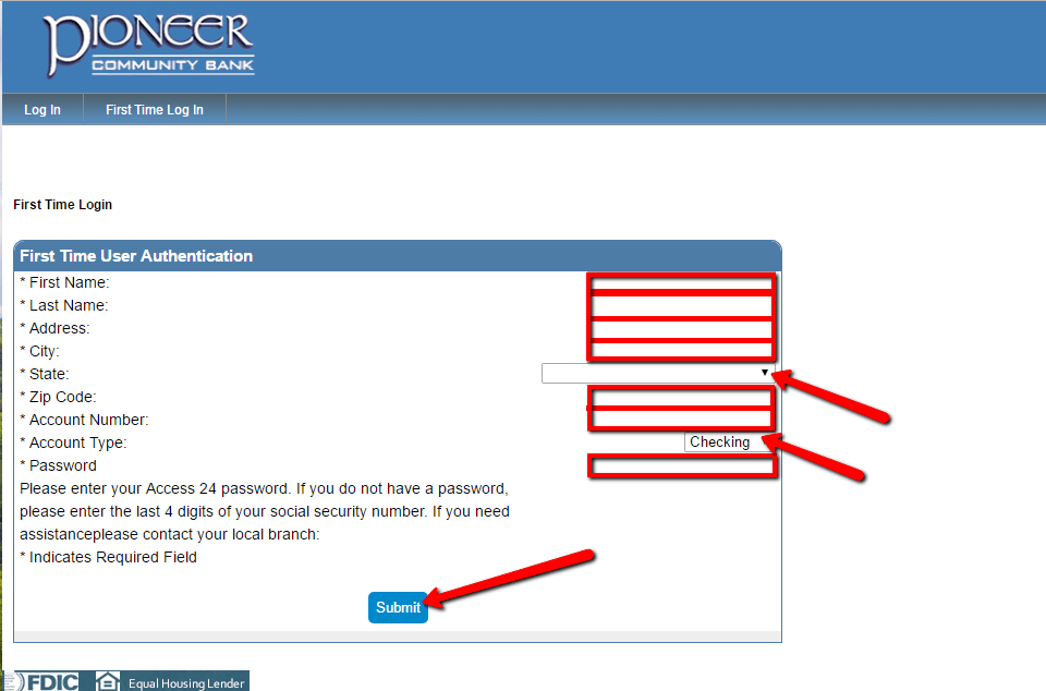 Pioneer Community Bank Online Banking Login CC Bank
