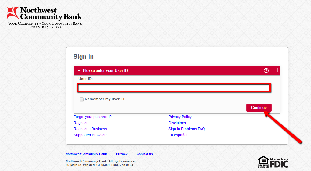 Northwest Community Bank Online Banking Login CC Bank