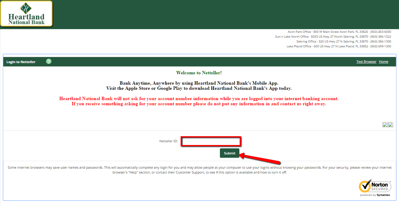 Heartland National Bank Online Banking Login CC Bank