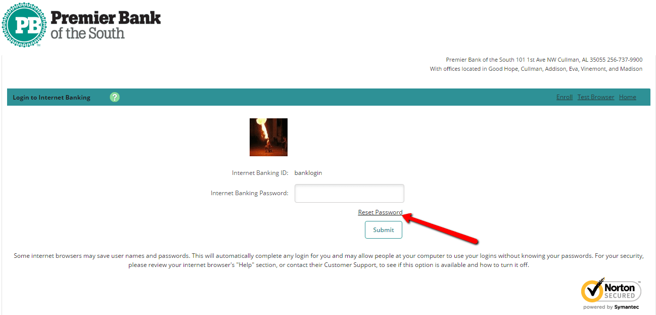 Premier Bank of the South Online Banking Login CC Bank