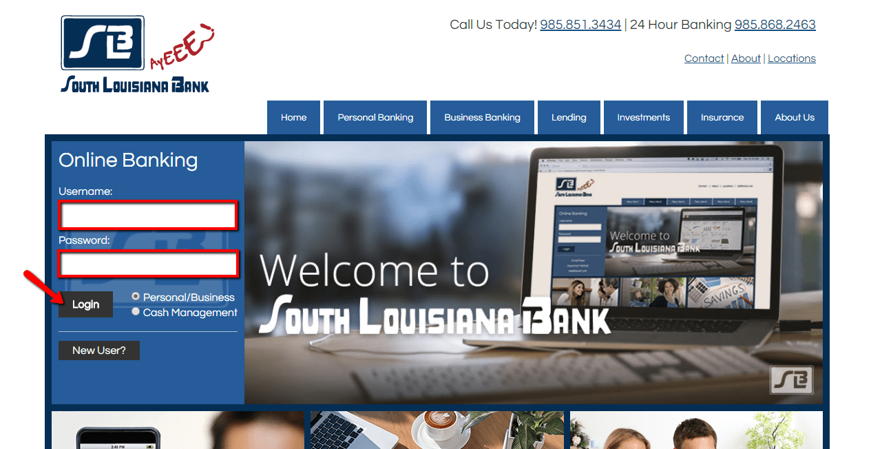 South Louisiana Bank Online Banking Login CC Bank