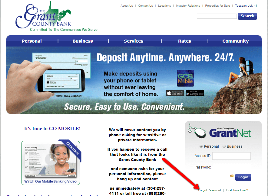 Grant County Bank Online Banking Login CC Bank