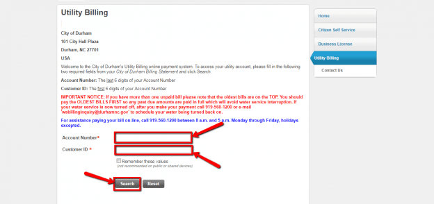 Durham Water & Sewer Bill Online Bill Pay Login CC Bank