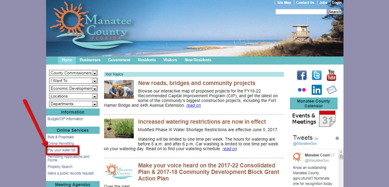 Manatee County Water Bill Online Bill Pay Login CC Bank