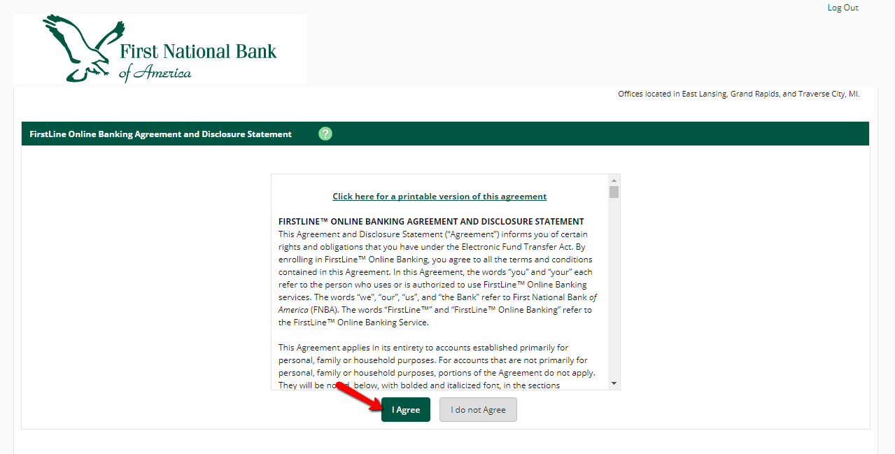 First National Bank of America Online Banking Login CC Bank