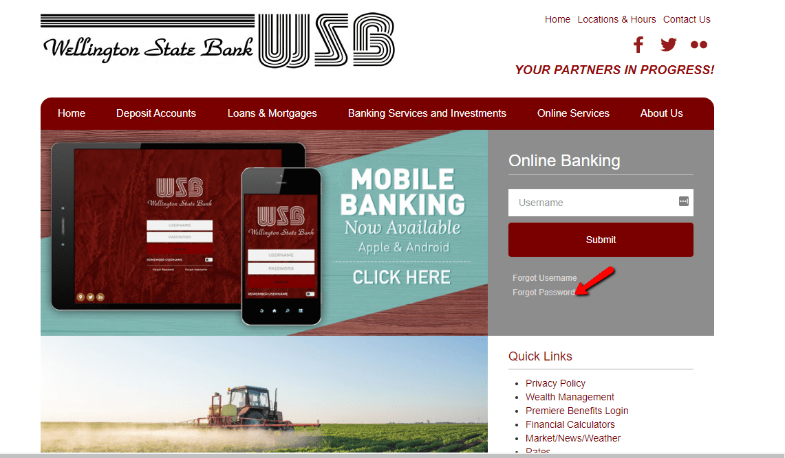 Wellington State Bank Online Banking Login CC Bank
