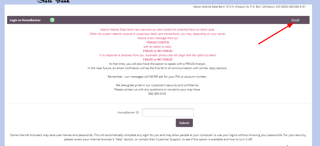 MaconAtlanta State Bank Online Banking Login CC Bank