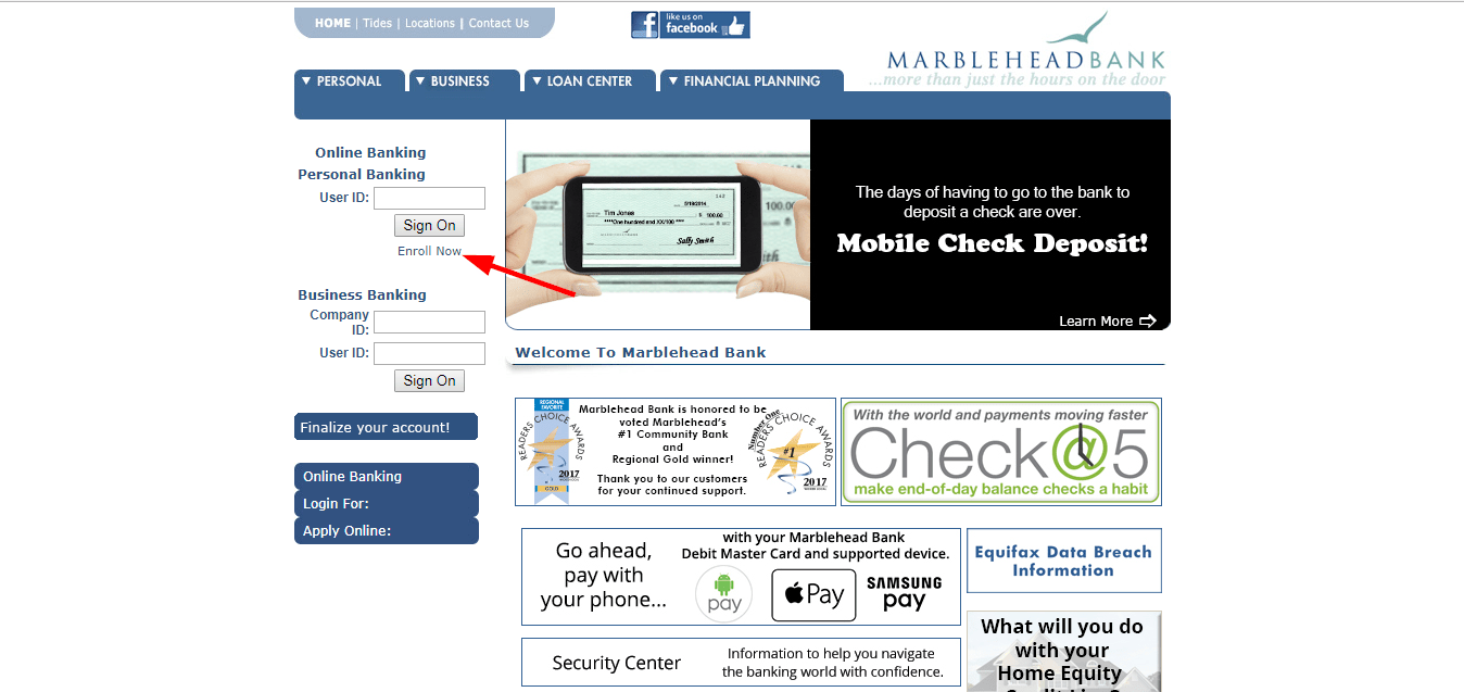 Marblehead Bank Online Banking Login CC Bank