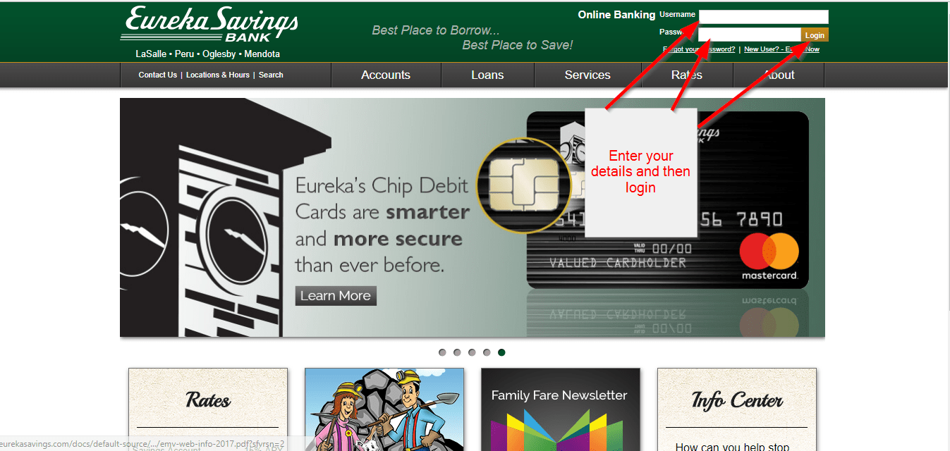 Eureka Savings Bank Online Banking Login CC Bank