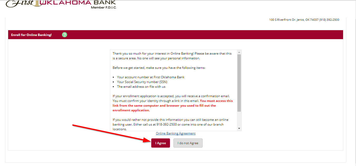First Oklahoma Bank Online Banking Login CC Bank