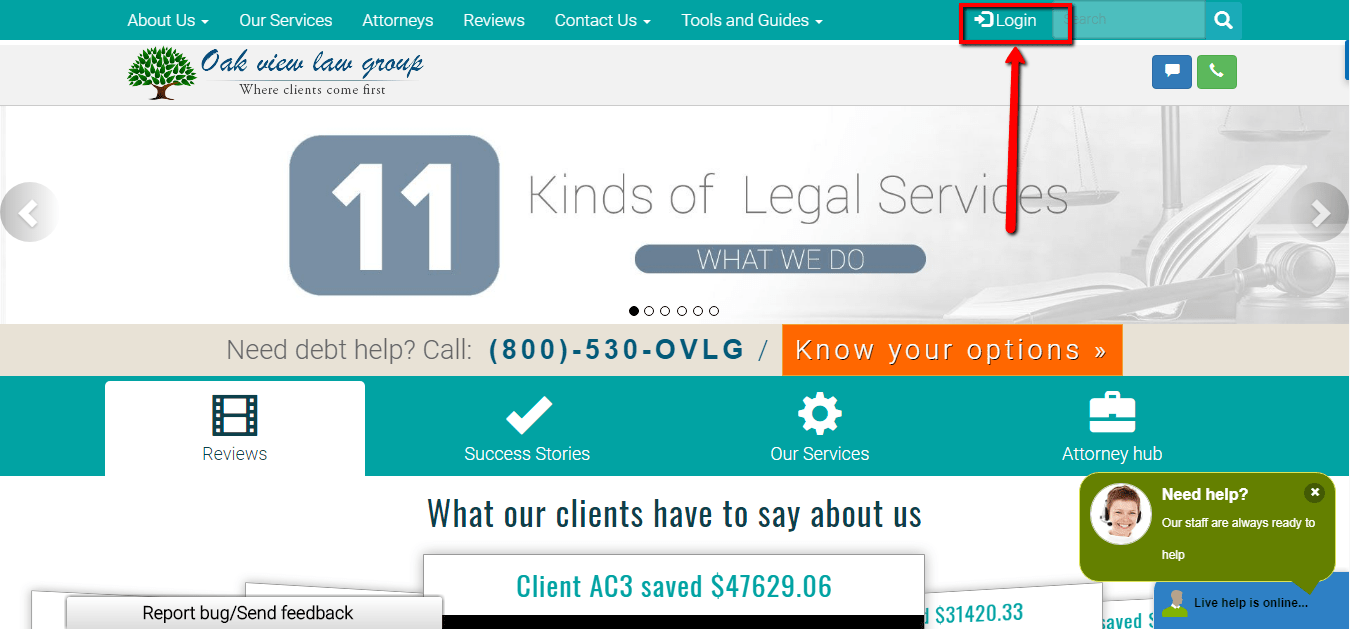 Oak View Law Group Client Login CC Bank