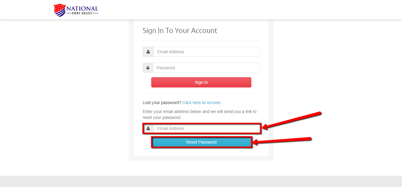 National Debt Relief Client Login CC Bank