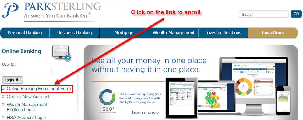 Park Sterling Bank Online Banking Login CC Bank