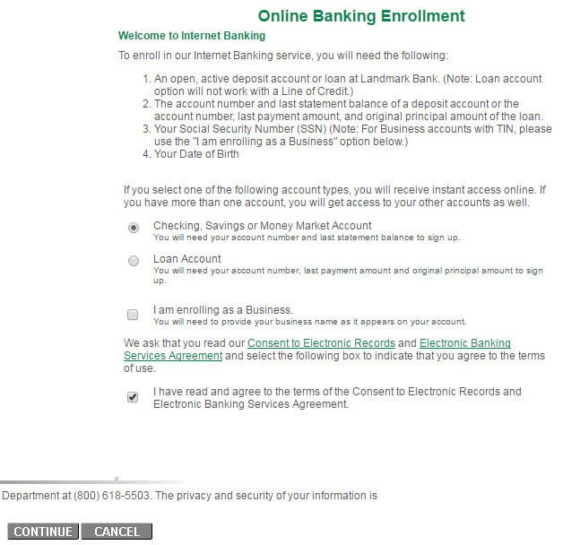 Landmark Bank Online Banking Login CC Bank