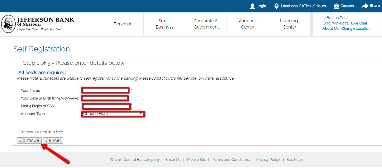 Jefferson Bank of Missouri Online Banking Login CC Bank