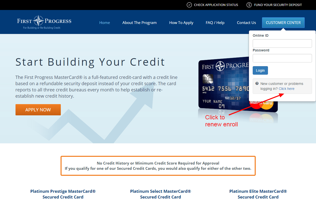 First Progress Credit Card Online Login CC Bank