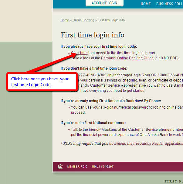 First National Bank Alaska Online Banking Login CC Bank