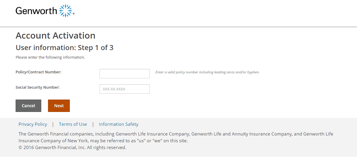 Genworth Insurance Online Login CC Bank