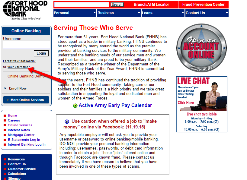 Fort Hood National Bank Online Banking Login CC Bank