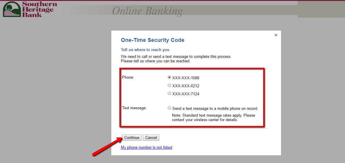 Southern Heritage Bank Online Banking Login CC Bank
