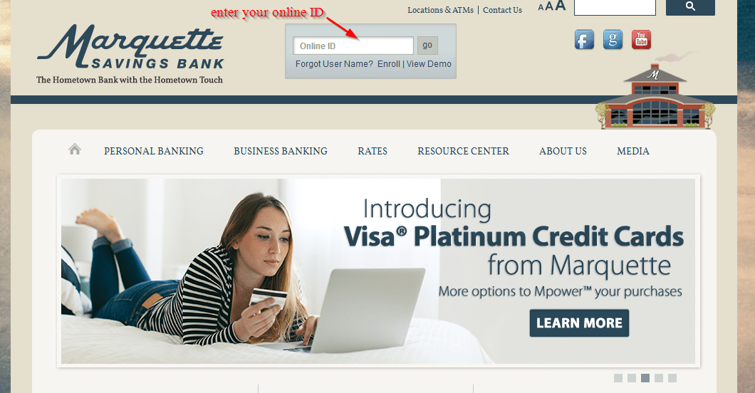 Marquette Savings Bank Online Banking Login CC Bank