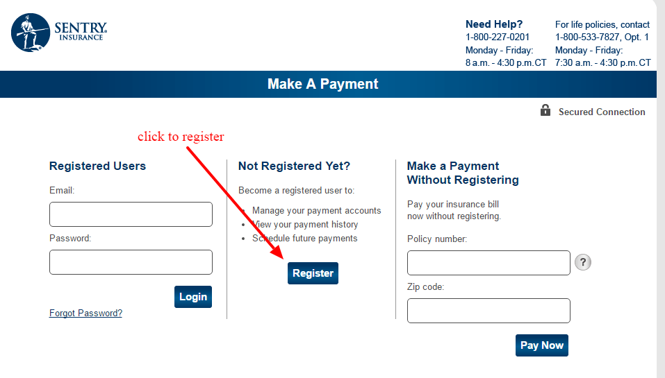 Sentry Insurance Online Login CC Bank